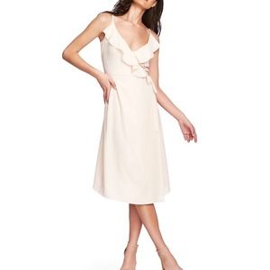 1 State Spaghetti Strap Flounce Wrap Tank Dress Size 2 Soft Pink NWT